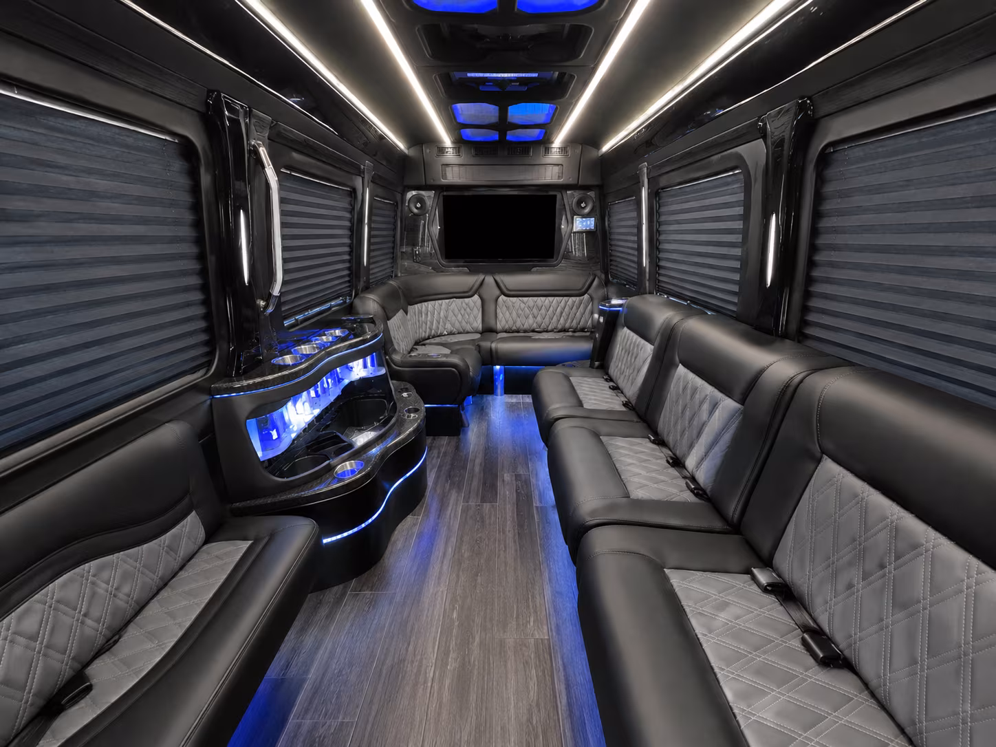 savannah 40 passenger party bus inside
